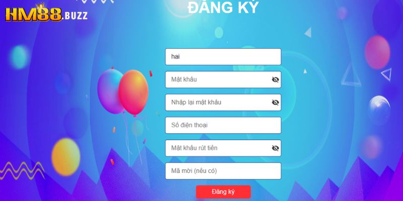 Các bước đăng ký chi tiết tại HM88